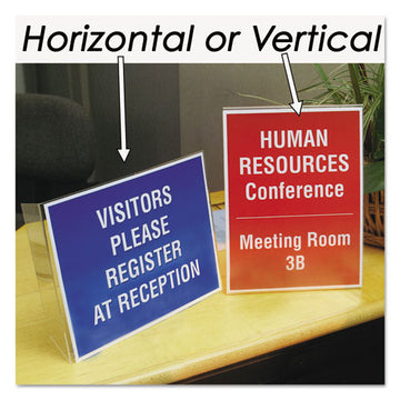NuDell™ Clear Plastic Sign Holder, Stand-up, Slanted, 8 1-2 X 11 freeshipping - TVN Wholesale